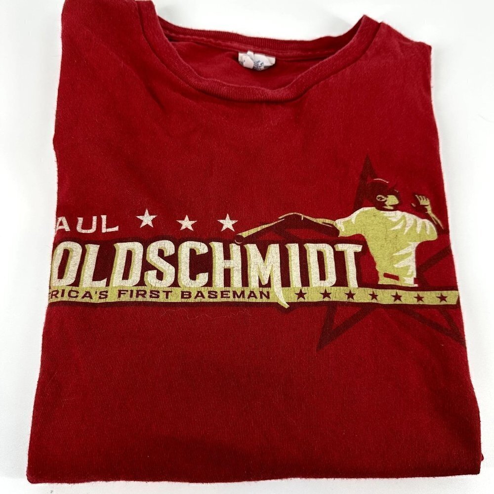 * Paul Goldschmidt America's First Baseman Baseball Red Gold T-Shirt Size XL